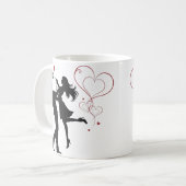 Romantic Couple Silhouette Love – Heart Valentine Kaffeetasse (Vorderseite Links)