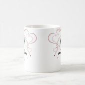 Romantic Couple Silhouette Love – Heart Valentine Kaffeetasse (Mittel)