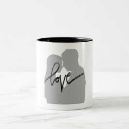 Romantic Couple Silhouette Love Quote Two-Tone Cof Zweifarbige Tasse