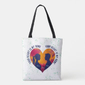 Romantic Couple Silhouette Sunset Heart Tote Bag Tasche (Rückseite)