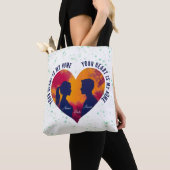 Romantic Couple Silhouette Sunset Heart Tote Bag Tasche (Von Nahem)