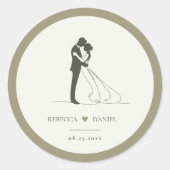 Romantic Couple Silhouette Wedding Sticker Seal (Vorderseite)
