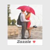 Romantic Couple Under Red Umbrella Aufkleber (Blatt)