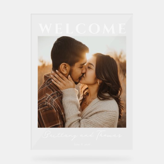 Romantic Couple Welcome Sign Acrylschild (Vorderseite)