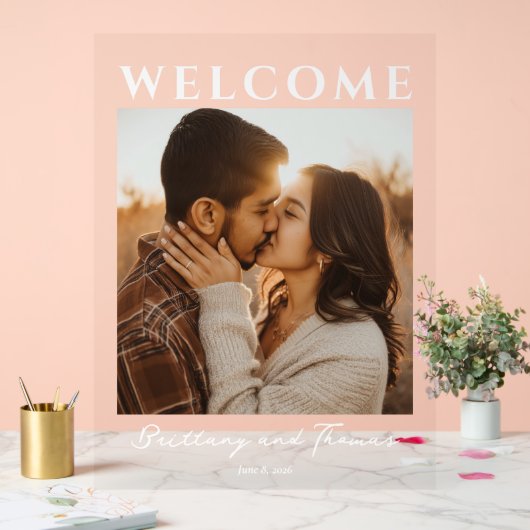 Romantic Couple Welcome Sign Acrylschild (Hochzeit)