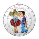 Romantic CoupleDart Board Geschenk - I Liebe You Dartscheibe (vorne)