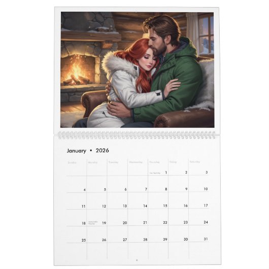 Romantic Couples 2026 Calendar 00B Kalender (Jan 2026)