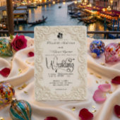 Romantic Cream And Charcoal Formal Calligraphy Einladung