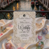 Romantic Cream And Charcoal Formal Calligraphy Einladung