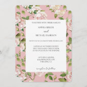 Romantic Cream Blush Pink Floral Wedding Einladung (Vorne/Hinten)