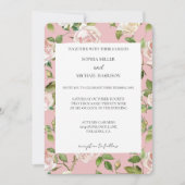 Romantic Cream Blush Pink Floral Wedding Einladung (Vorderseite)