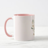 Romantic Cream Blush Roses Feathers Floral Heart Tasse (Links)
