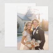 Romantic Cream Elegant Photo Dankeskarte (Vorne/Hinten)