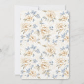 Romantic Cream Floral Blue Leaves Bridal Shower Einladung (Rückseite)