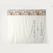 Romantic Cream Floral Wandteppich (Vorderseite (Horizontal))
