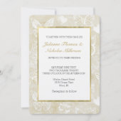 Romantic Cream Ivory Butterflies Hearts Wedding Einladung (Vorderseite)