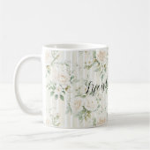 Romantic Cream Roses Floral Bridal Shower Wedding Kaffeetasse (Links)