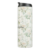 Romantic Cream Roses Floral Thermosbecher (Nach rechts gedreht)