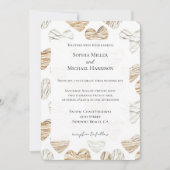 Romantic Cream White Hearts Wedding Einladung (Vorderseite)