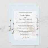 Romantic Cream White Love Birds Heart Wedding Einladung (Vorne/Hinten)