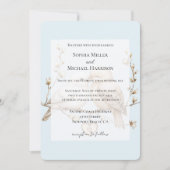 Romantic Cream White Love Birds Heart Wedding Einladung (Vorderseite)