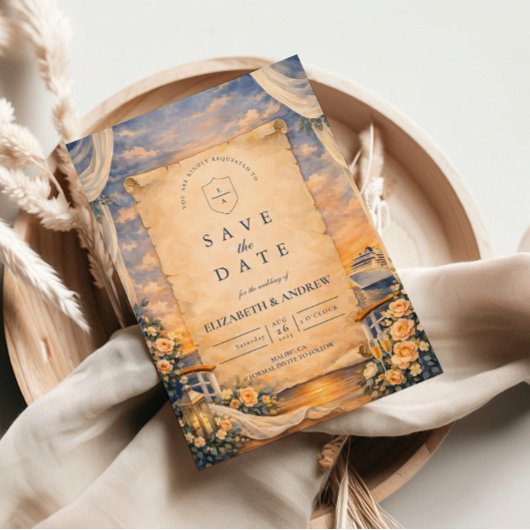 Romantic Cruise Sunset Wedding Save The Date