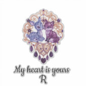 Romantic Crystal Animals Custom Couple Aufkleber (Vorderseite)