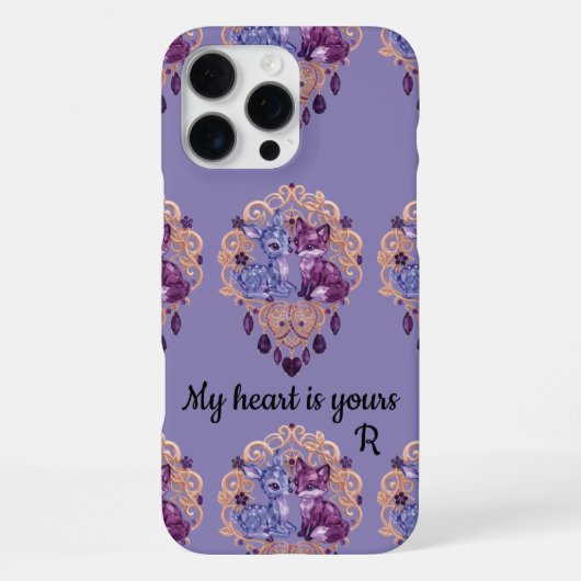 Romantic Crystal Animals Custom Couple iPhone Hülle (Rückseite)