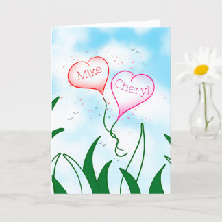 Romantic Custom Names Valentine to Husband or Wife Karte