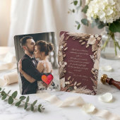 Romantic Custom Photo Floral Boho Rustic Dankeskarte