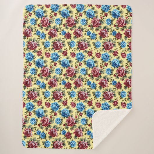 Romantic Cute Elegant Botanical Nature Pattern Sherpadecke (Vorderseite)