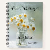 Romantic Daisies Bokeh Wedding Planning Notizblock (Vorderseite)