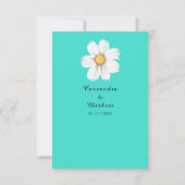 Romantic Daisies Floral Türkis Wedding Dankeskarte (Rückseite)