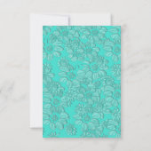 Romantic Daisies Turquoise Wedding RSVP Menu Card Karte (Rückseite)
