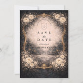 Romantic Dark Baroque Wedding Save The Date (Vorderseite)