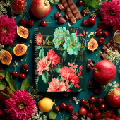 Romantic Dark Botanical Blue and Pink Floral Planer