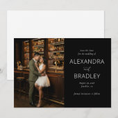 Romantic Dark Elegant Photo Save The Date (Vorne/Hinten)