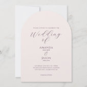 Romantic dark plum purple fall floral wedding einladung (Vorderseite)