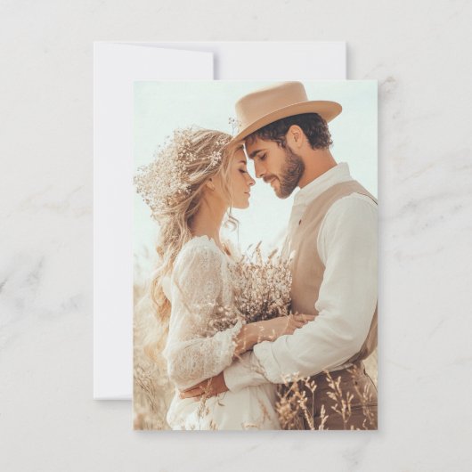 Romantic Dark Red Save The Date (Rückseite)