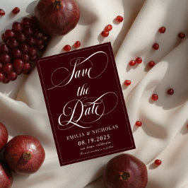 Romantic Dark Red  Save The Date
