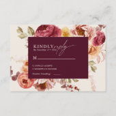 Romantic Deep Burgundy Floral Elegant Wedding Begleitkarte (Vorderseite)