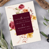 Romantic Deep Burgundy Floral Save the date  Einladung