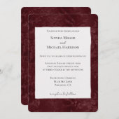 Romantic Deep Red Burgundy Floral Wedding Einladung (Vorne/Hinten)