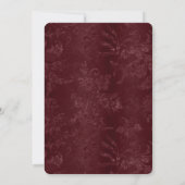 Romantic Deep Red Burgundy Floral Wedding Einladung (Rückseite)