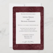 Romantic Deep Red Burgundy Floral Wedding Einladung (Vorderseite)