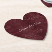 Romantic Deep Red Burgundy Floral Wedding Untersetzer (angewinkelt)