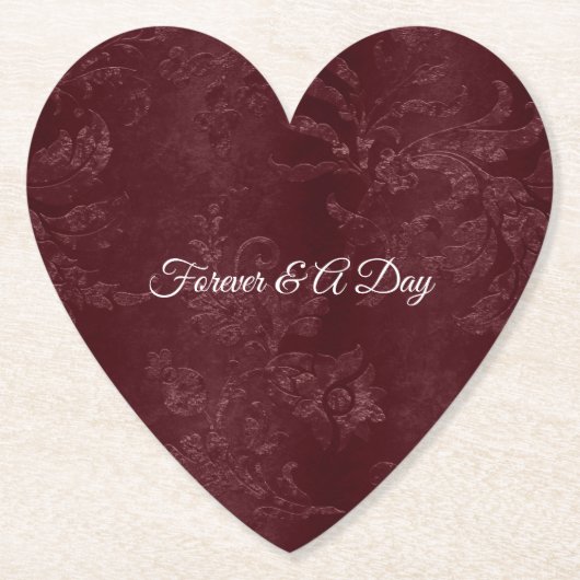 Romantic Deep Red Burgundy Floral Wedding Untersetzer (Vorderseite)