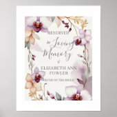 Romantic Delicate Floral Orchids Reserved Seat Poster (Vorne)