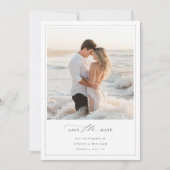 Romantic Destination Beach Foto Frame Wedding Save The Date (Vorderseite)