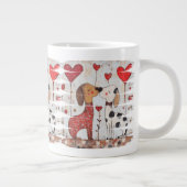 Romantic Dogs with Heart Balloons Jumbo-Tasse (Rechts)